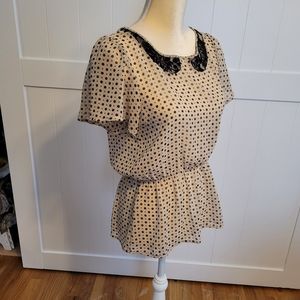 B. VINTAGE by Anthropologie lace peter pan collar blouse. Sive S